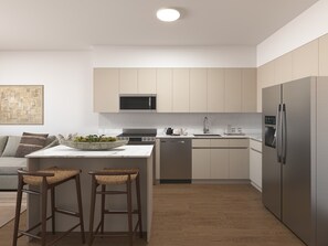 Refrigerador, microondas, horno, placa de cocina