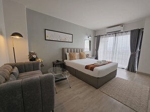 Chambre Double Exclusive, baignoire, vue montagne