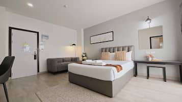 In-room safe, desk, blackout curtains, soundproofing