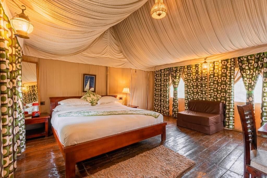 Tienda Deluxe, patio, vistas al jardín