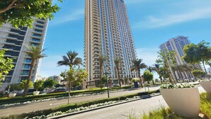 Exterior - Serene 1BR Escape with Burj Khalifa View (Dubai)