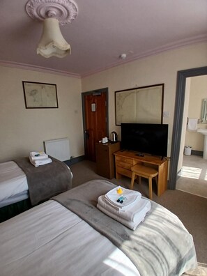 Twin Room | Soundproofing, iron/ironing board, free WiFi - Glendower Hotel (Goodwick)
