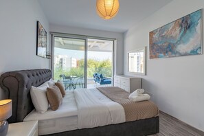 Apartment, 1 Double Bed with Sofa bed, Kitchen, City View | Egyptian cotton sheets, premium bedding, individually decorated - Starlet 1-BR Apt. & Pool in Larnaca (Larnaca)