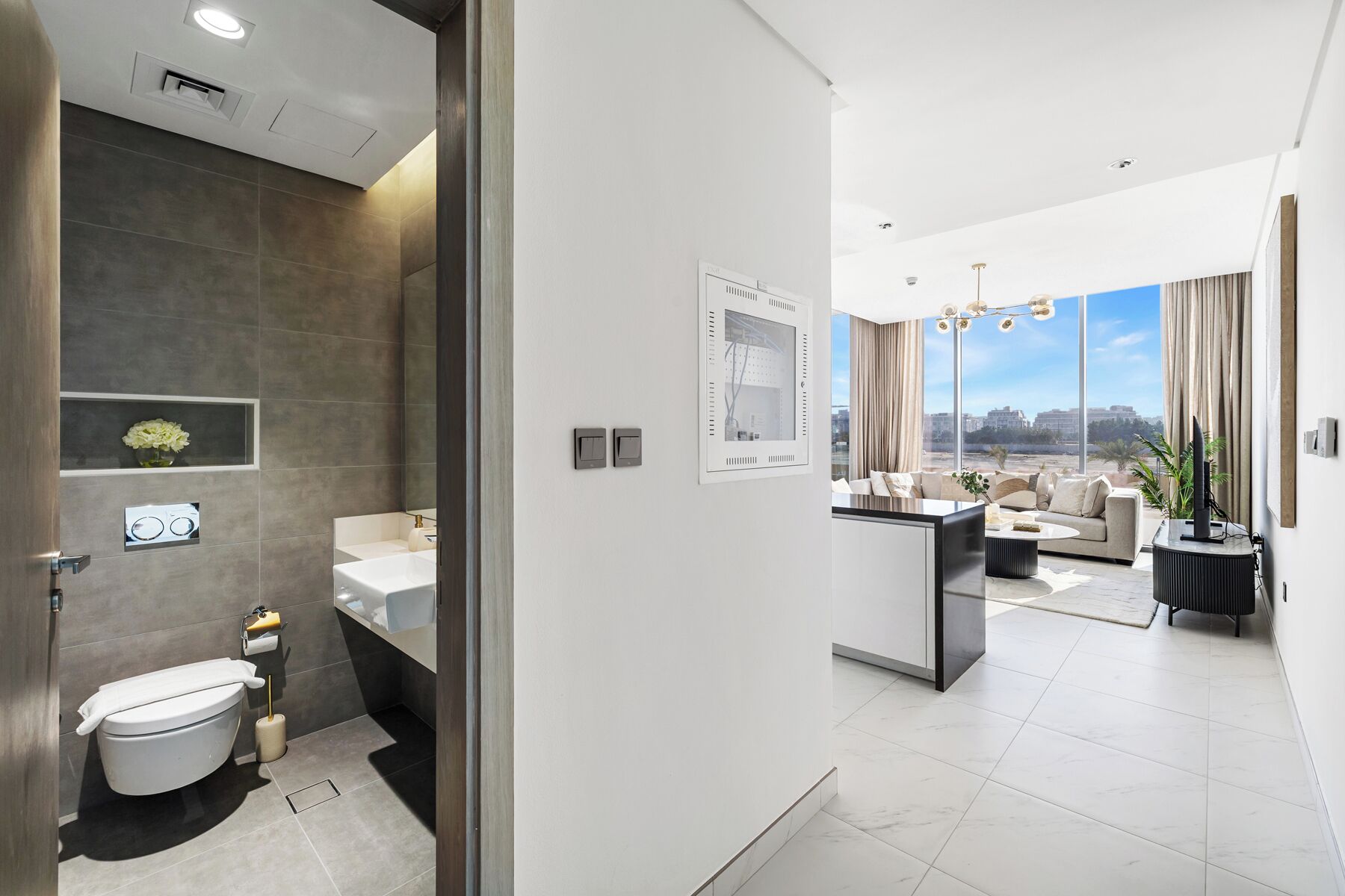 Appartement, balkon, uitzicht op de stad | Badkamer