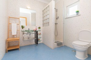 Dusche, Haartrockner, Handtücher