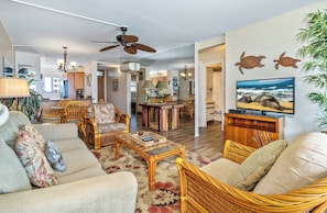 Smart TV, DVD player - Sweeping Ocean Views & Elegant Interior - Menehune Shores #308 Oceanfront Condo (Kihei, Maui)