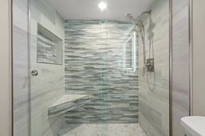 Shower, hair dryer, towels - Sundial A308: Gorgeous 2 BR Gulf Front Paradise! (Sanibel)