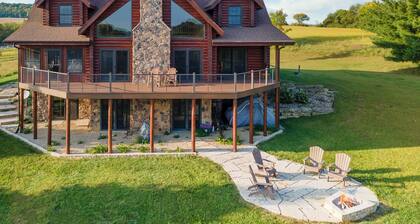 Elevated FULL Log Cabin on 10+ Private Acres | Fireplaces, Loft w/Games