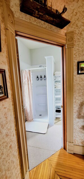 Shower, hair dryer, towels, soap - Historic 3-bedroom house in charming Montello, WI near the Wisconsin Dells (Montello)