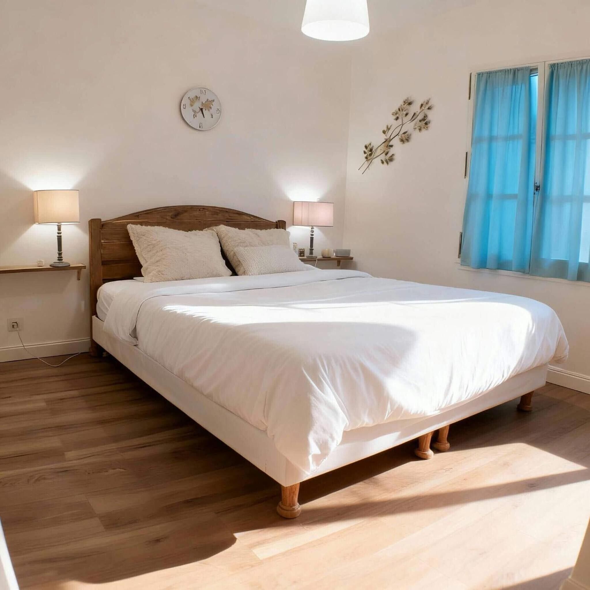 Tabla de planchar con plancha, wifi y ropa de cama 