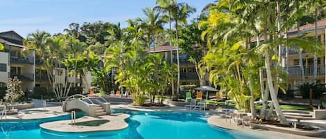 Outdoor pool, a heated pool