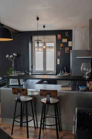 Dining - Le Petit Boulanger, Large Duplex 70m2, Historical Center, Garage Available (Mulhouse)