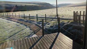 Cabin, 1 Bedroom, Balcony, Mountain View | Property grounds - Hill View Cabin-private hot Tub-valley Views (Knighton)