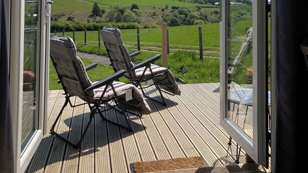 Cabin, 1 Bedroom, Balcony, Mountain View | Interior - Hill View Cabin-private hot Tub-valley Views (Knighton)