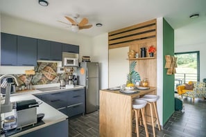 Coffee/tea maker, fridge, microwave, stovetop - Tamarindo Condo | Pool, Parking & Sunset Views (Tamarindo)