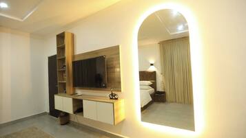 Economy Apartment, Balcony, City View | In-room safe, desk, laptop workspace, blackout curtains