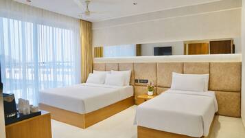 In-room safe, desk, laptop workspace, iron/ironing board