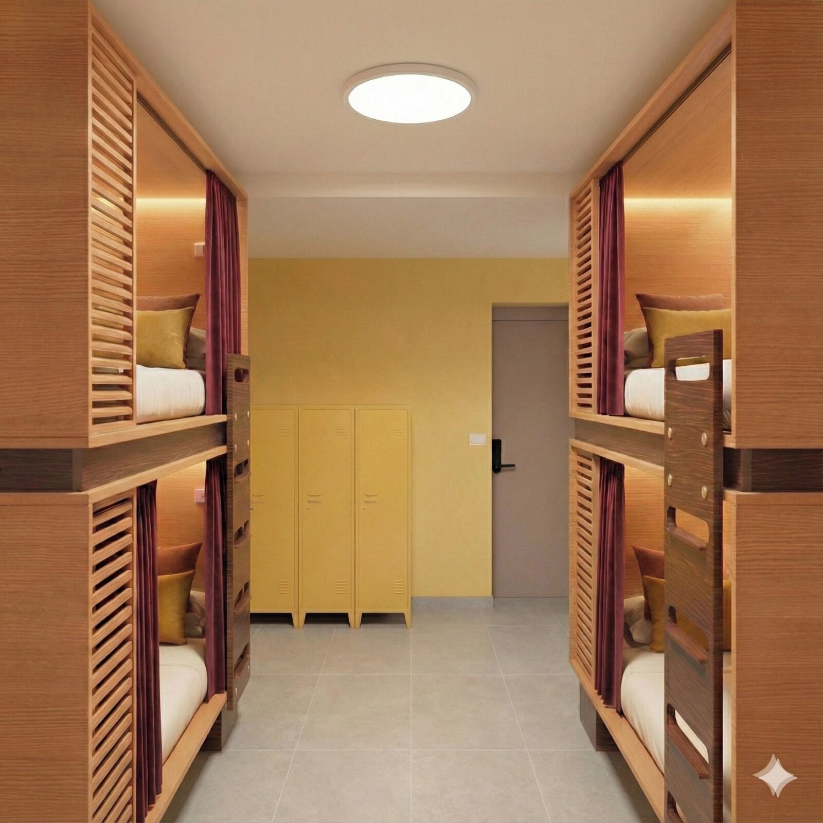Single bed in dormitory with shared bathroom - 4 Beds