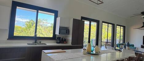 Microondas, horno, placa de cocina