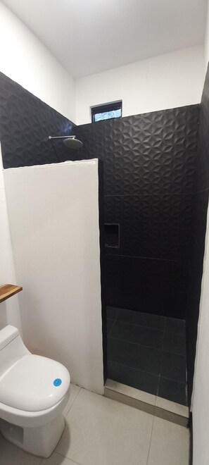 Ducha, toallas, papel higiénico