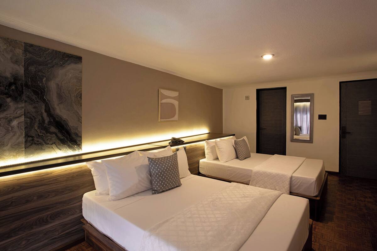 Superior Double Room, 2 Queen Beds, Balcony, City View | Premium bedding, down comforters, memory foam beds, desk