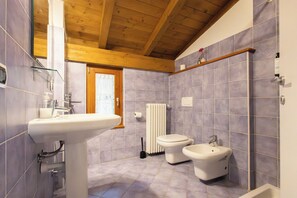Dusche, Haartrockner, Bidet, Handtücher
