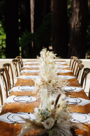 Outdoor banquet area