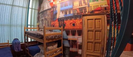 Economy Shared Dormitory | Desk, laptop workspace, blackout curtains, soundproofing