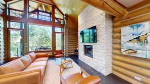 Télévision, cheminée