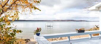 Crystal Lake Lakefront Retreat | Private Beach + Balcony Views