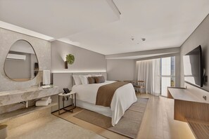 Premium Double Room, Partial Sea View | Egyptian cotton sheets, premium bedding, pillowtop beds, in-room safe
