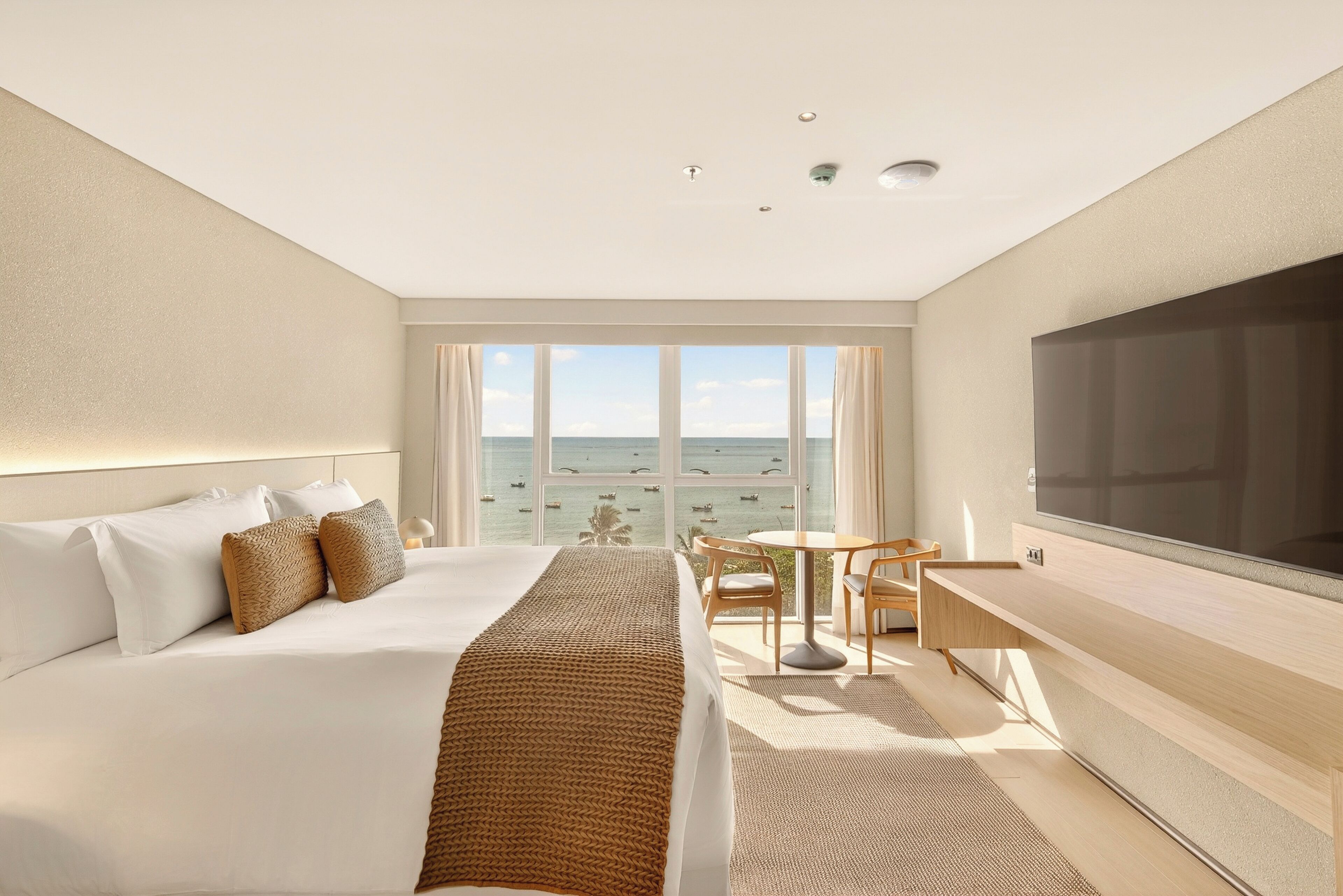 Habitación Premium doble, vistas al mar | Sábanas de algodón egipcio y ropa de cama de alta calidad