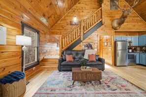 TV, fireplace - Near Gatlinburg•Hot Tub•Sauna•Pool Table•Dollywood (Sevierville)