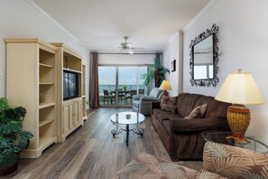 Living area - Luxury Romantic 2BR Beachfront Condo w/ Jet Tub, Ocean View Balcony on Boardwalk (Biloxi)