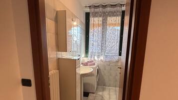 Dusche, Haartrockner, Bidet, Handtücher