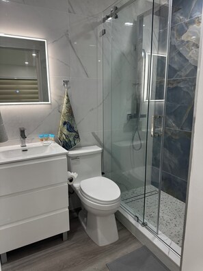 Hair dryer, towels, soap, toilet paper - Lemon Fish Casita, Canal Front in Saint James City Florida. (Saint James City)