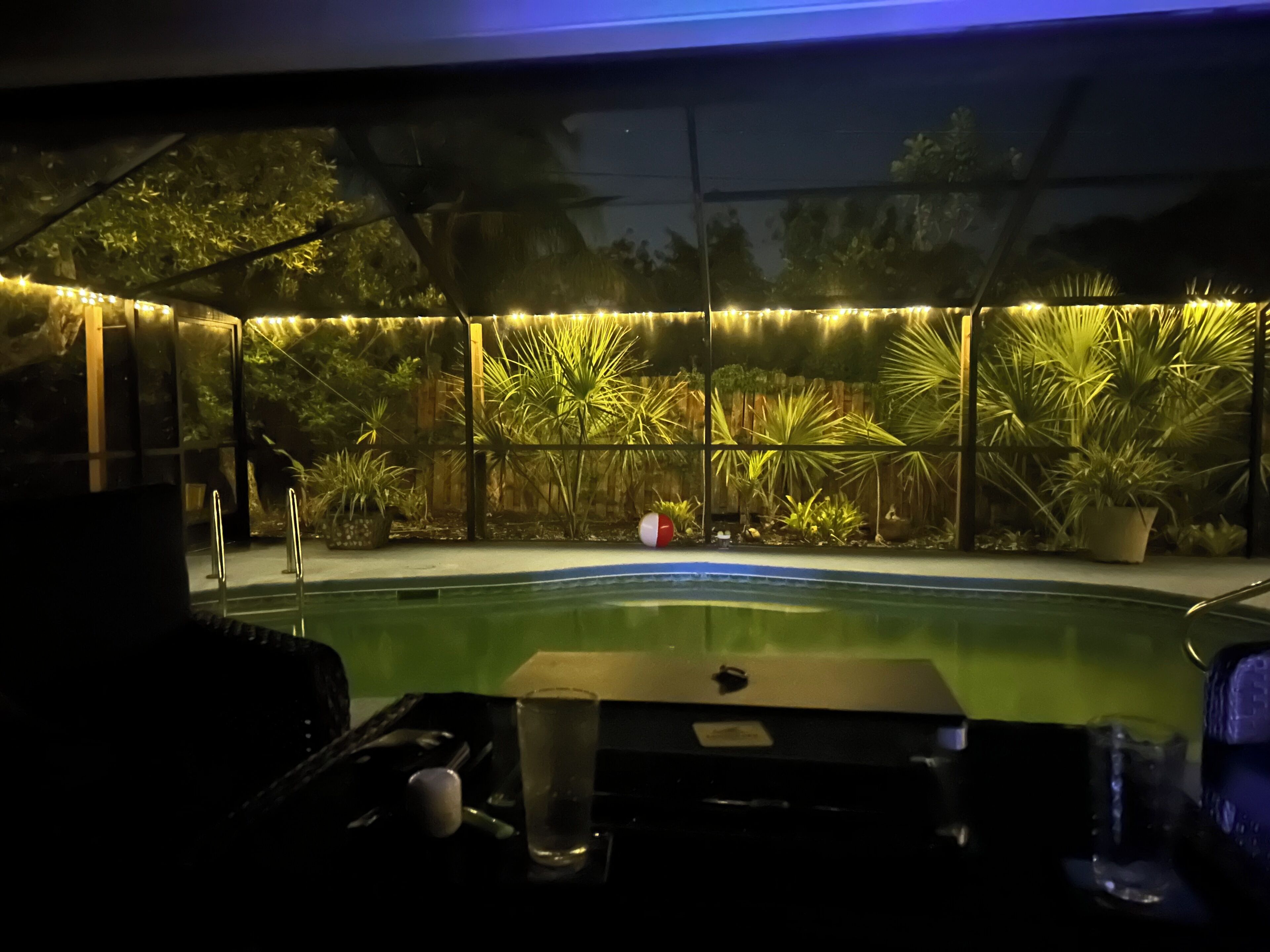 Nighttime View of Pool