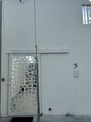 Comfort-ullakkohuoneisto, patio | Yksityiskohta ulkoa