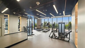 Fitness facility - Stylish Studio for Rent , Al Furjan ,Short Term Holiday Home (Dubai)