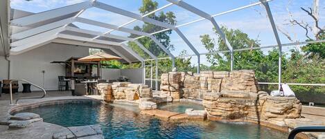 Outdoor pool, a heated pool