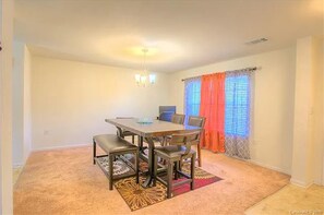 Family House, Courtyard View | Dining - Modern 4 Bedroom Home Near Uptown (Charlotte)