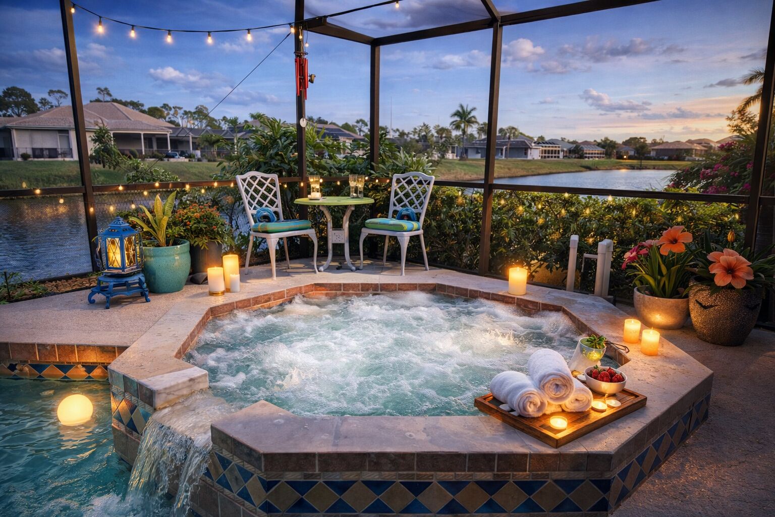 Outdoor pool, a heated pool