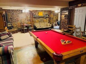 TV, fireplace, stereo - Charming Pagosa Cabin | Epic Views, Game Room, Fireplaces & More (Pagosa Springs)
