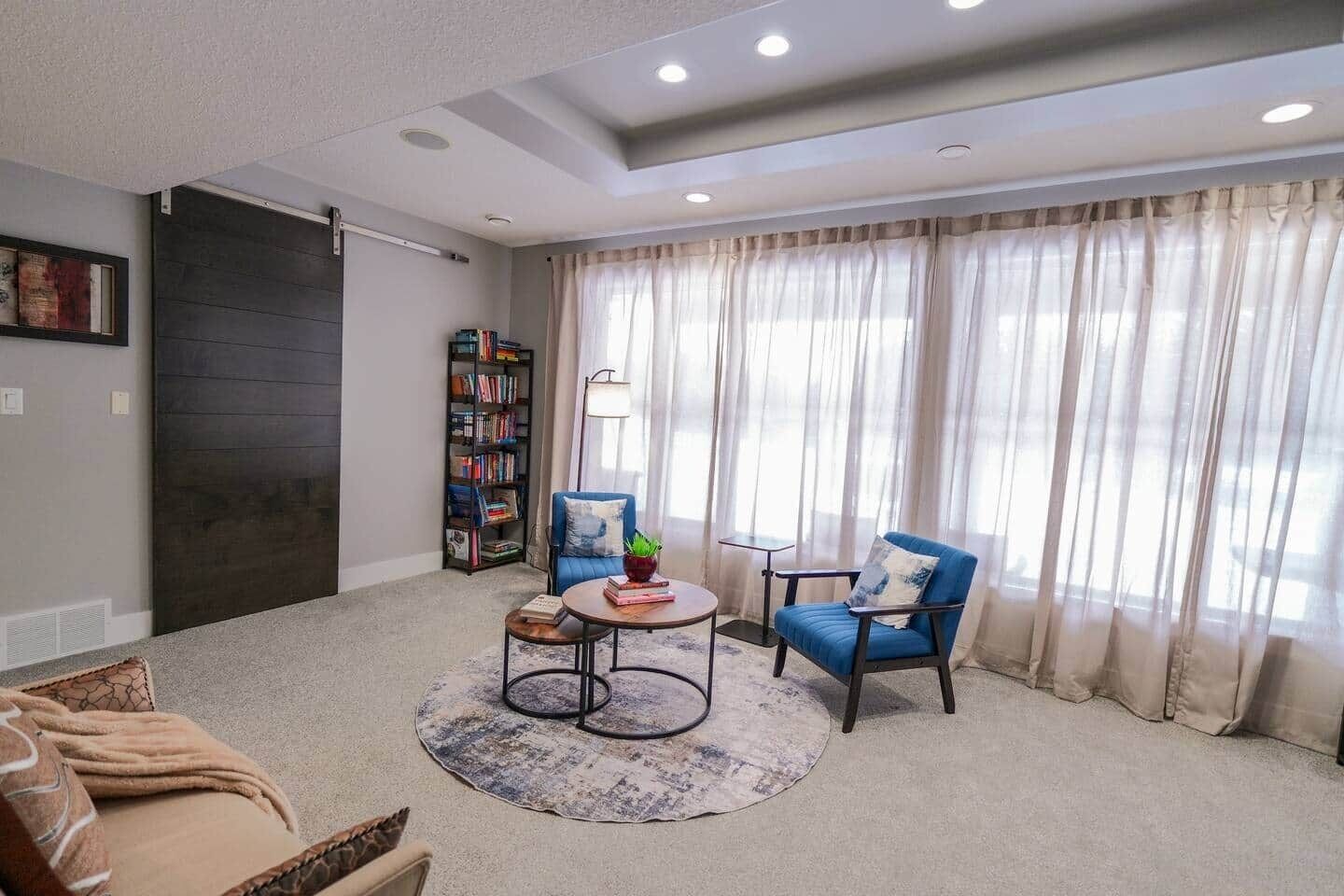 Smart TV, DVD player, books, video library