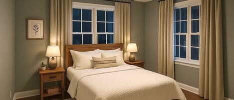 3 soverom, strykejern/-brett, reiseseng for barn og wi-fi (inkludert)