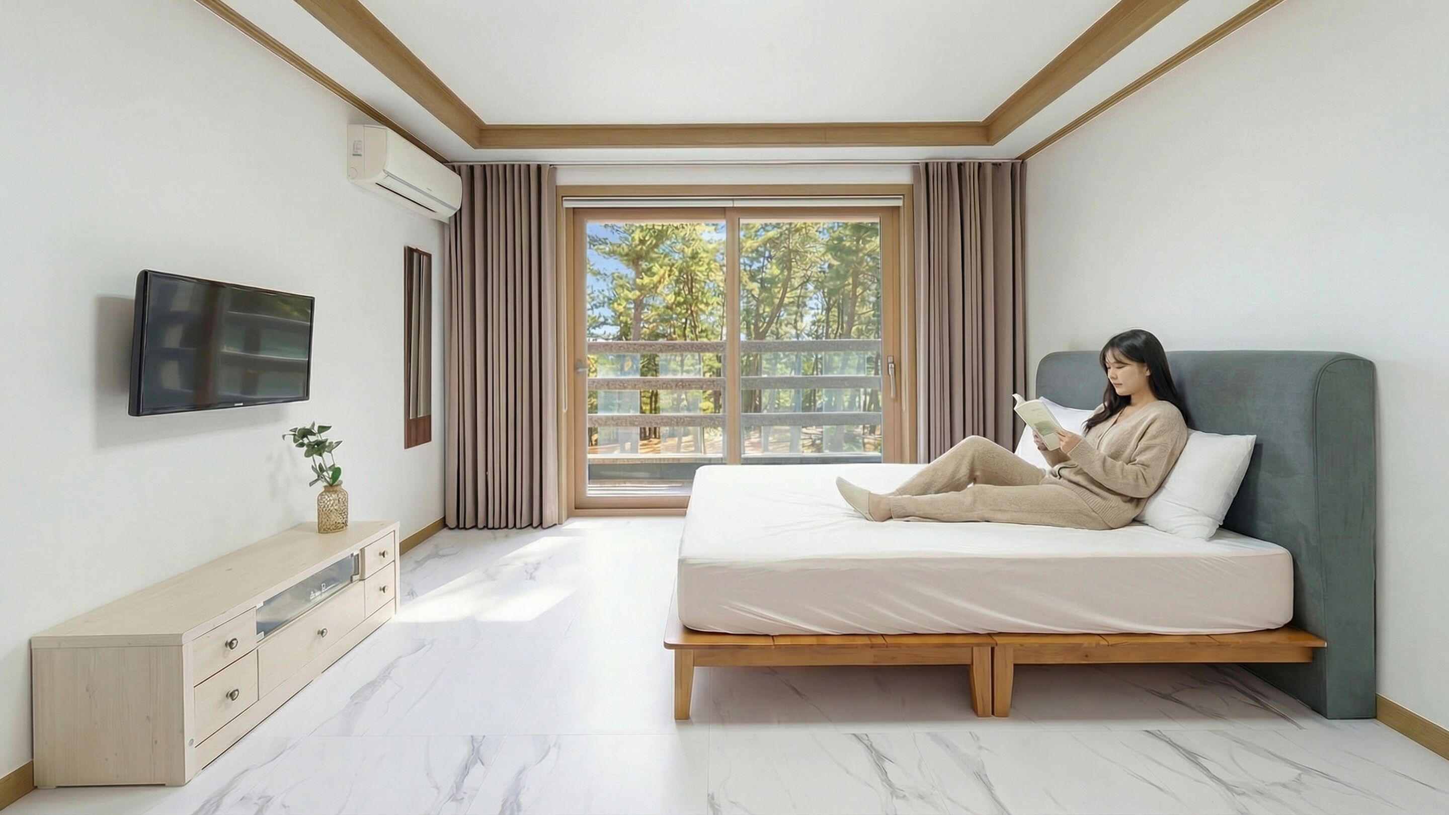 Kamar Basic, 1 kamar tidur (307(Bed Room/Ocean View)) | 1 kamar tidur dan Wi-Fi gratis