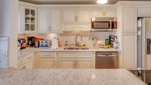Coffee/tea maker, fridge, microwave, oven - Oceanfront Oasis at Hacienda del Sol II - Heated Pool (New Smyrna Beach)