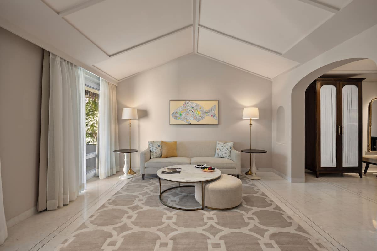 Superior-Doppelzimmer, Terrasse, Flussblick | Wohnbereich