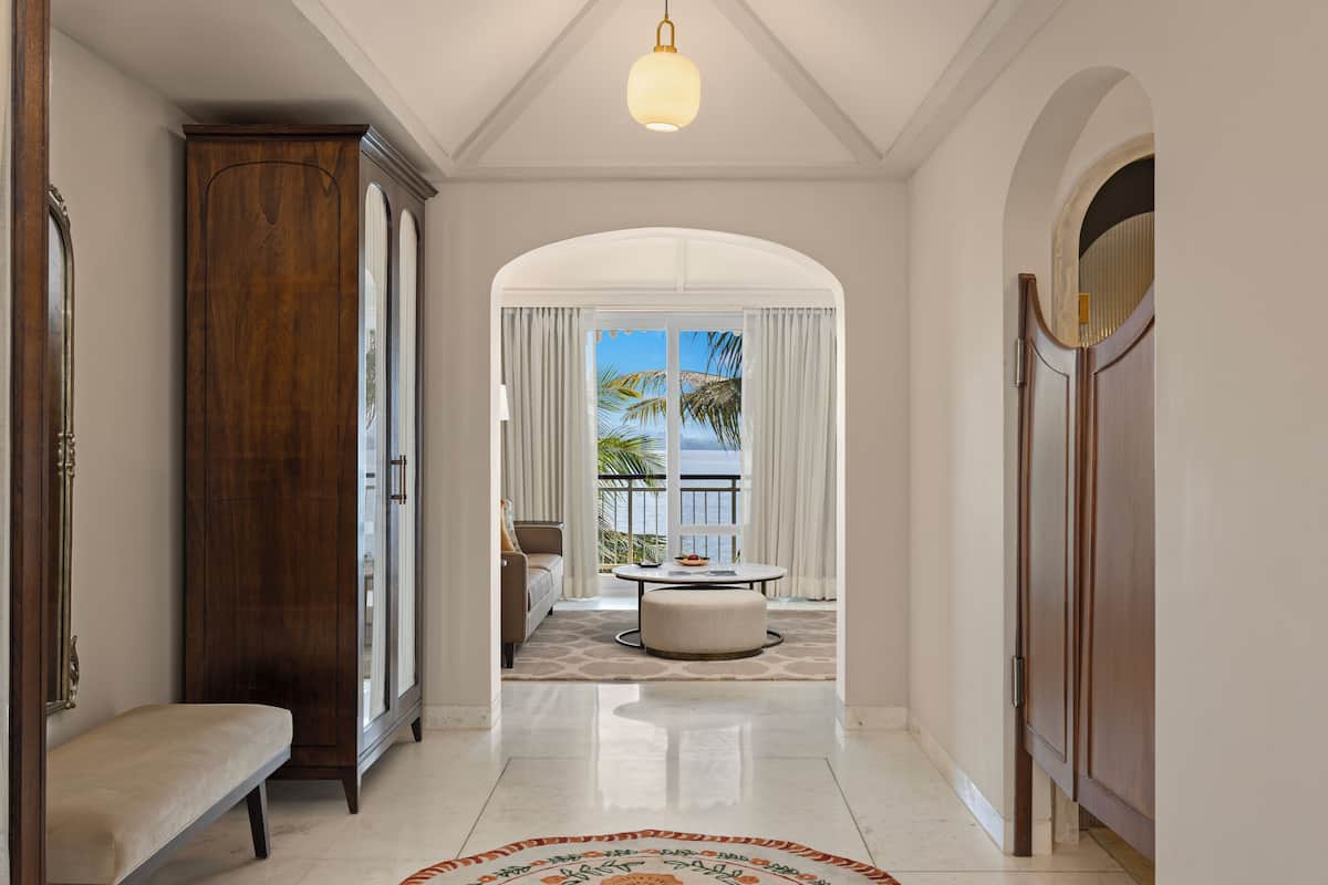 Premium-Suite, Terrasse, Flussblick | Wohnbereich