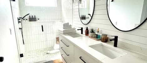Shower, hair dryer